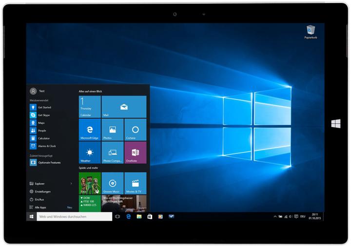 Produktbild Microsoft Surface 3 Refurbished (4G, 10.80", 128 GB, Schwarz, Weiss)