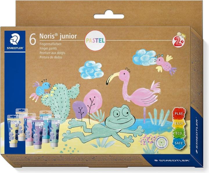 Produktbild Staedtler Fingerfarben 6ST Pastell sortiert (Mint, Rosé, Aqua, Lilac, Peach, Vanilla, 75 ml)