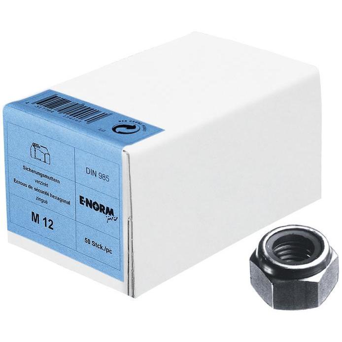 E-NORMpro, Muttern + Unterlegscheiben, DIN 985 galZn M14 HP