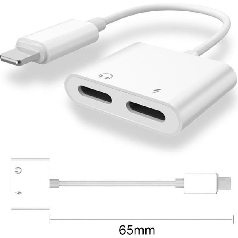 PowerGuard Dual Lightning Audio & Charge Adapter Splitter (Lightning, Lightning), Mobilgerät Adapter, Weiss