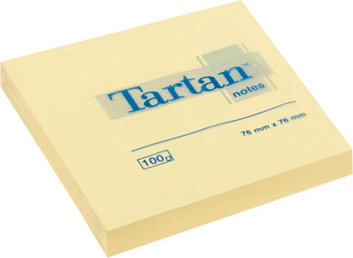 Produktbild Post-it Selbstklebender block tartan, 76 x 76 mm, 12 x 100 blatt, gelb (7.6 x 7.6 cm)