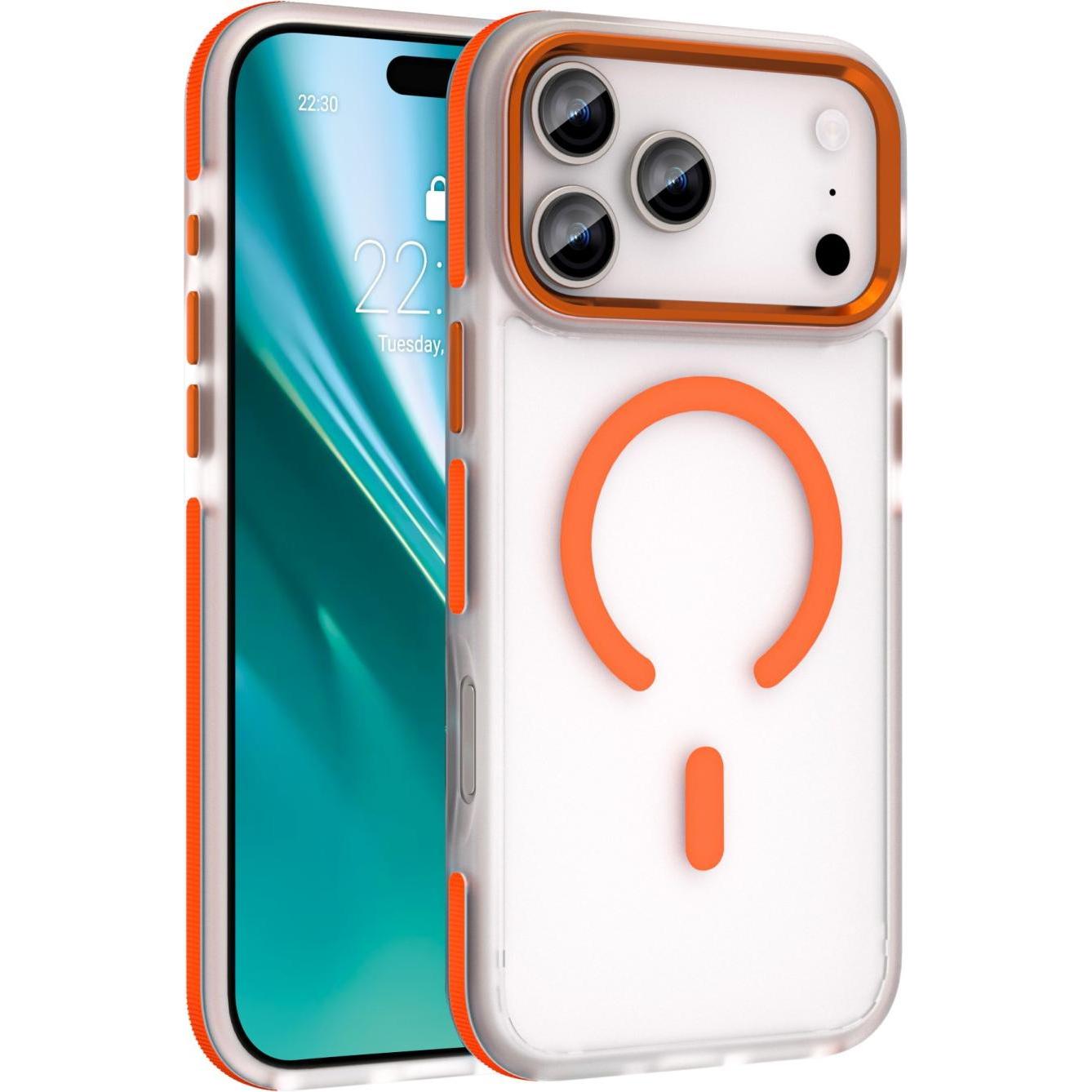 Etteri Icy Mag case for iPhone 15 6,1" orange (Apple iPhone 15), Cover smartphone, Arancia