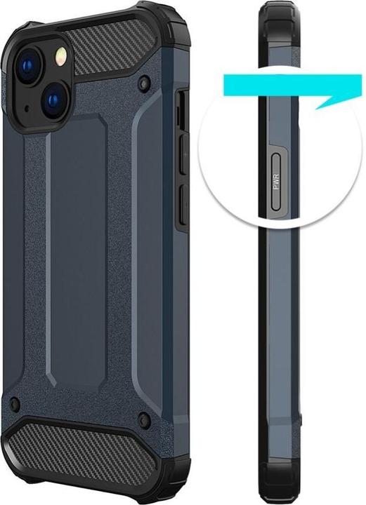 Actual product image Hurtel Hybrid Armor case for iPhone 14 armoured hybrid cover blue (Apple iPhone 14)