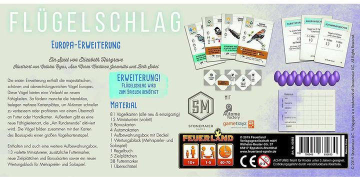 Produktbild Feuerland Europa - Flügelschlag (Deutsch, 1 - 5 Spieler)