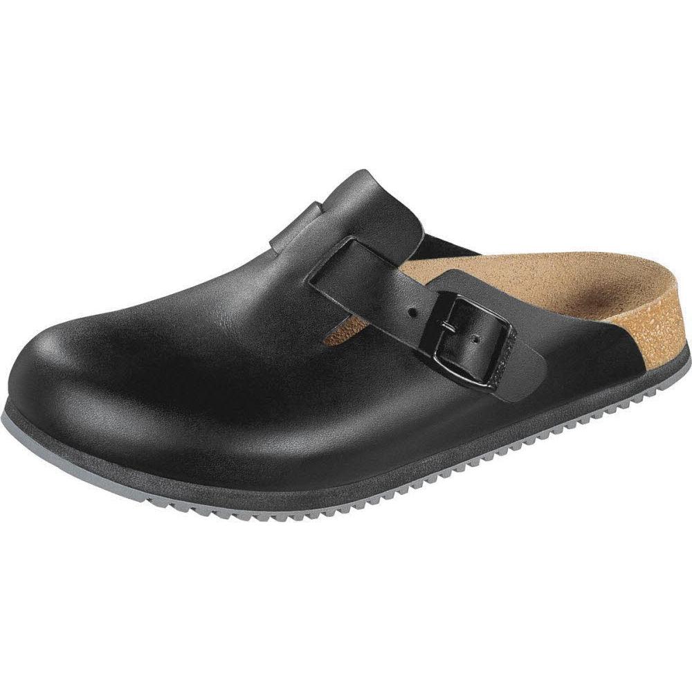 Thumbnail - Birkenstock, Herren, Hausschuhe, Boston Super Grip Naturleder Normal, Schwarz, (43)