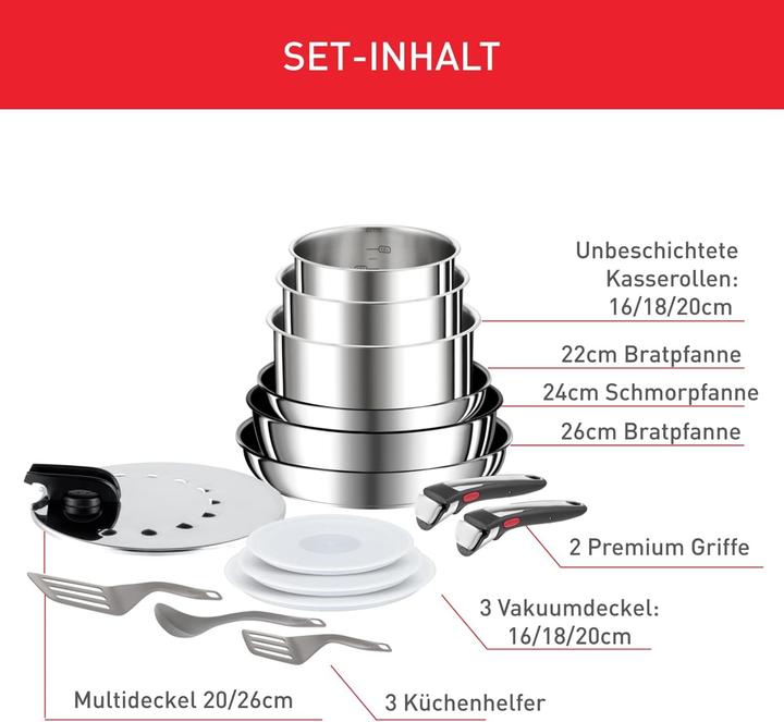 Actual product image Tefal Ingenio Preference On (Pan set + pot set, Stainless steel)