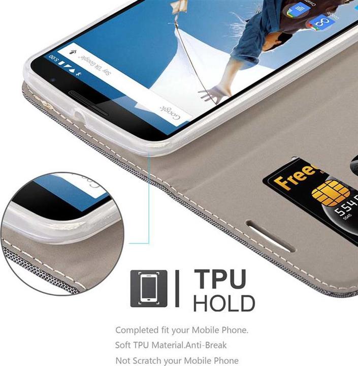 Produktbild Cadorabo Book Jeans Optik Cover (Motorola Nexus 6)