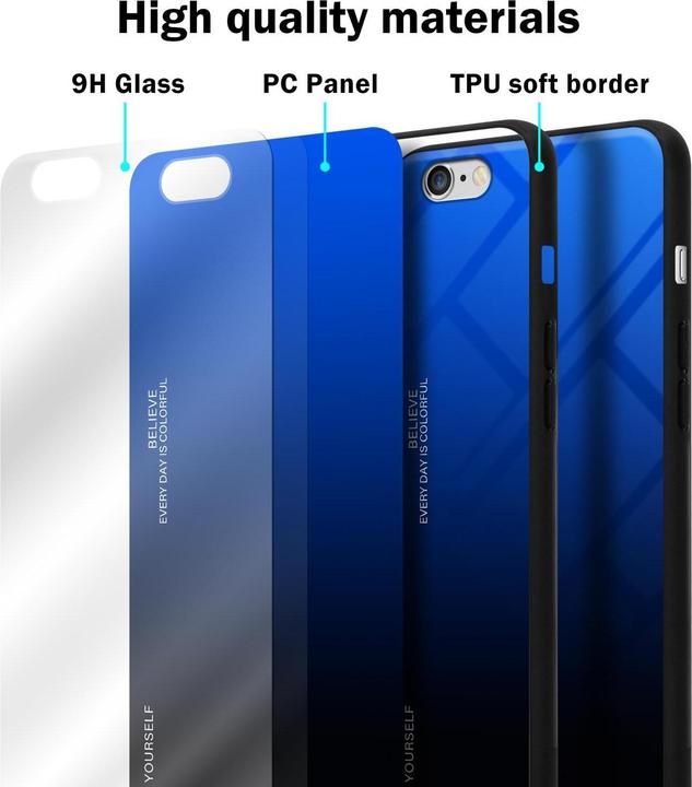 Produktbild Cadorabo TPU 2 Farben Glas Cover (Apple iPhone 6)
