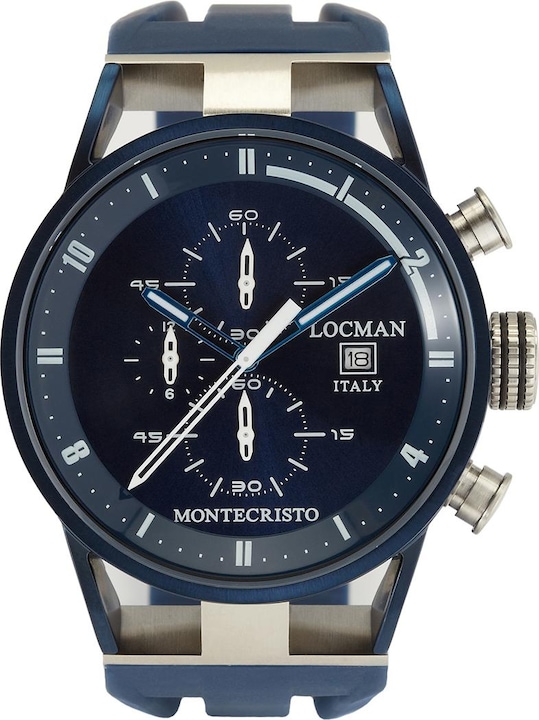 Image du produit Locman Italy Montre Homme Montecristo Classic Chrono PVD bleu Ref. 051 (Chronographe)