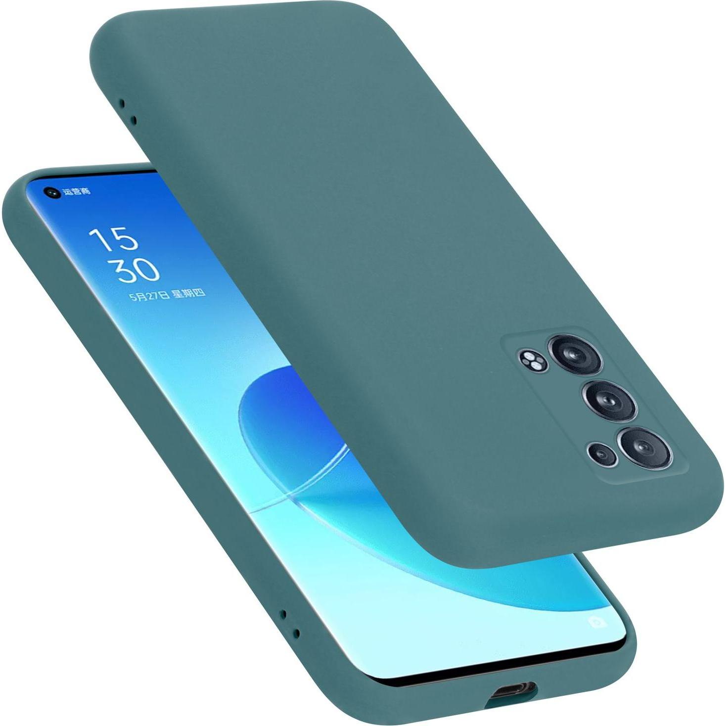 Cadorabo TPU Hülle für Oppo Reno6 PRO 5G Liquid (Oppo Reno 6 Pro 5G), Smartphone Hülle, Grün