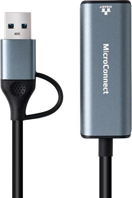 Image du produit MicroConnect Adaptateur réseau USB-C / A vers RJ45 (USB-C, USB 3.0, RJ45 (1x))