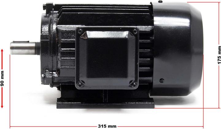 Actual product image Wiltec Professional Three-Phase Copper Electric Motor Double-Pole 400V 1.5kW with Copper Wire Coil