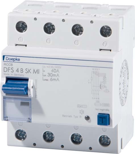 Produktbild Doepke DOEP DFS4 040-4/0,03-B SK MI FI-Schalter 4-polig 40 A 0.03 A TypÂ B SK mobile Ins