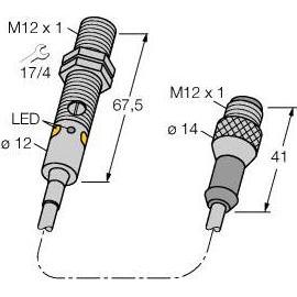 Turck, Rilevatore di movimento, Sensore ottico a riflessione diffusa M12PDQ5