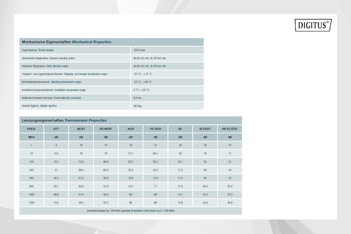 Productafbeelding Digitus Netwerkkabel CAT 7 S/FTP 4 x (S/FTP, CAT7, 100 m)