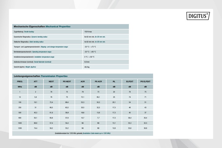 Image du produit Digitus Câble réseau CAT 7 S/FTP 4 x (S/FTP, CAT7, 100 m)