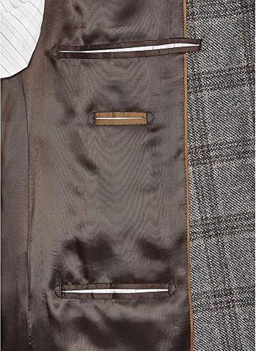 Productafbeelding Hackett Luxe Italian Woven Wool Jacket with Tonal Check and Tailored Fit (44)