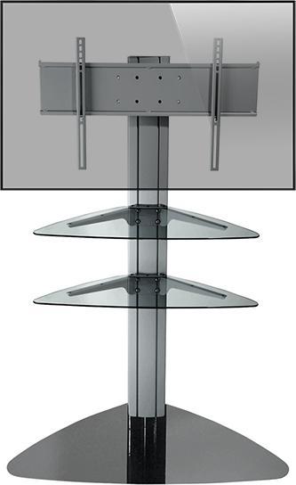 Peerless SS550P-S Monitorständer 32-50 Zoll mit 2 Glas-Ablagen, silber (32" - 50")
