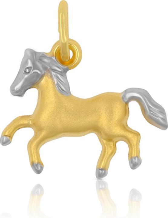 Image du produit Muau Pendant horse bicolor yellow/white gold 750, 16x15mm (750, Or blanc, Or jaune 18 carats)