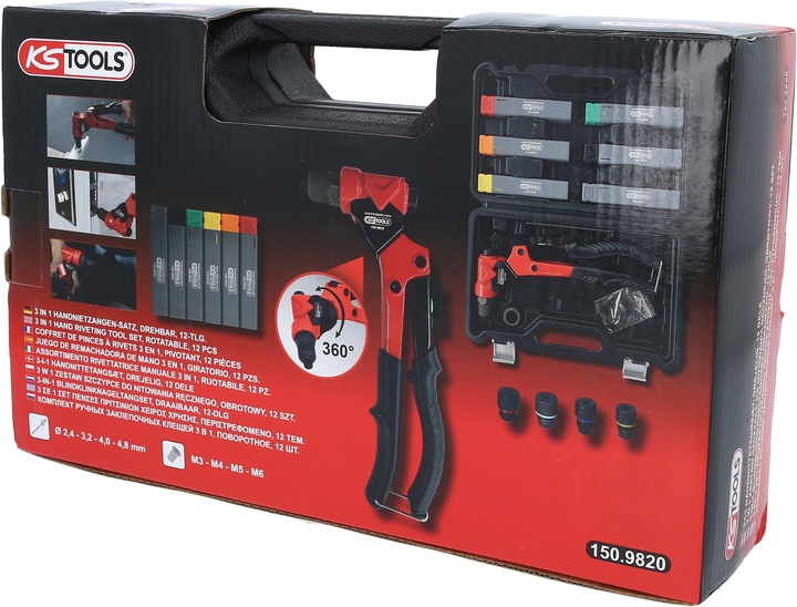 Immagine prodotto KS Tools Set di rivetti a mano 3 in 1 (305 mm)