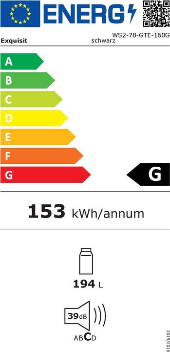 Label énergétique Exquisit WS2-78GTE-160G