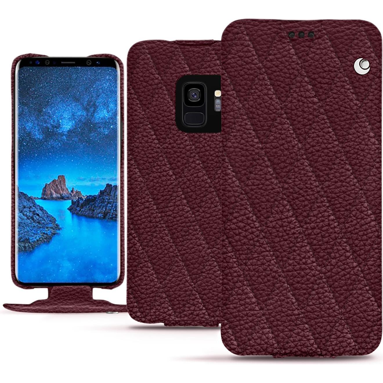 Noreve Lederschutzhülle vertikal (Samsung Galaxy S9), Smartphone Hülle, Violett