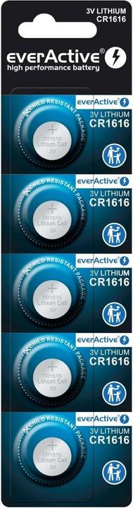 Image du produit Everactive Mini-piles au lithium CR1616 sous blister de 5 unités (5 pcs, CR1616, 50 mAh)