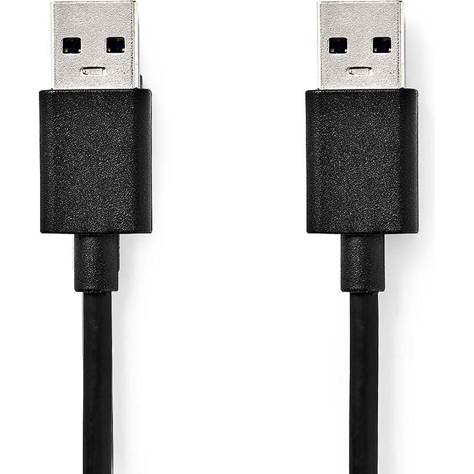 Nedis USB-Kabel USB 3.2 Gen 1 USB-A Stecker USB-A Stecker 5 Gbps Vernickelt 1.00 m Run (1 m, USB 3.2 Gen 1), USB Kabel