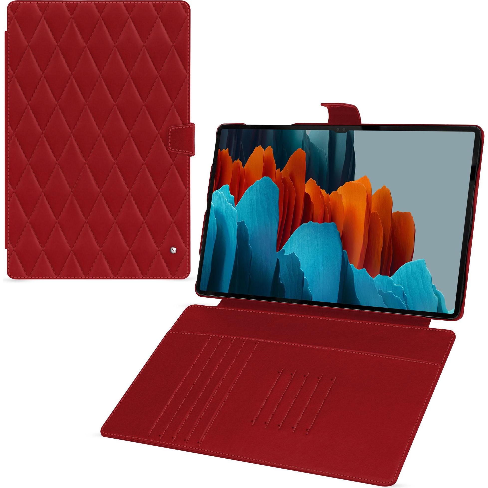 Thumbnail - Noreve Lederschutzhülle Samsung Galaxy Tab S9 Ultra (Galaxy Tab S9 Ultra), Tablet Hülle, Rot