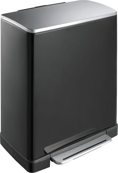 Produktbild EKO Mülltrennsystem E-Cube Recycling 28 plus 18 L schwarz mit extra breitem Pedal, gedämpftem Decke (46 l)