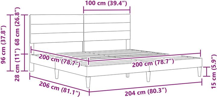 Actual product image vidaXL Bettgestell (200 x 200 cm)