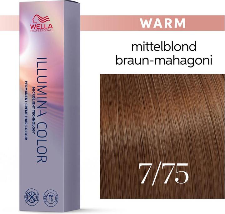 Produktbild Wella Illumina Color - 7/75 mittelblond braun mahagoni (7/75)