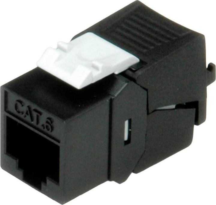 Produktbild Roline Kat.6 Keystone, ungeschirmt, werkzeuglos, schwarz (CAT6, 0.11 m)