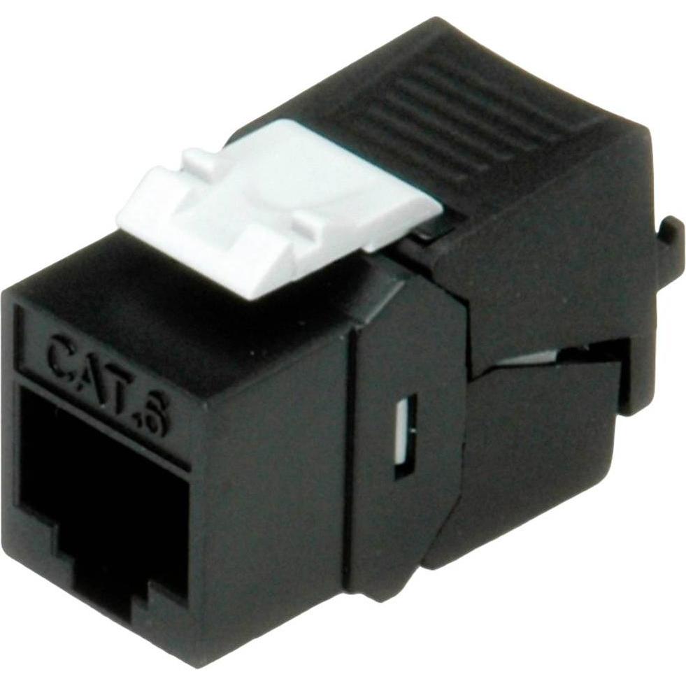 Roline Cat.6 Keystone, non schermato, senza attrezzi, nero (U/FTP, CAT6), Cavo di rete