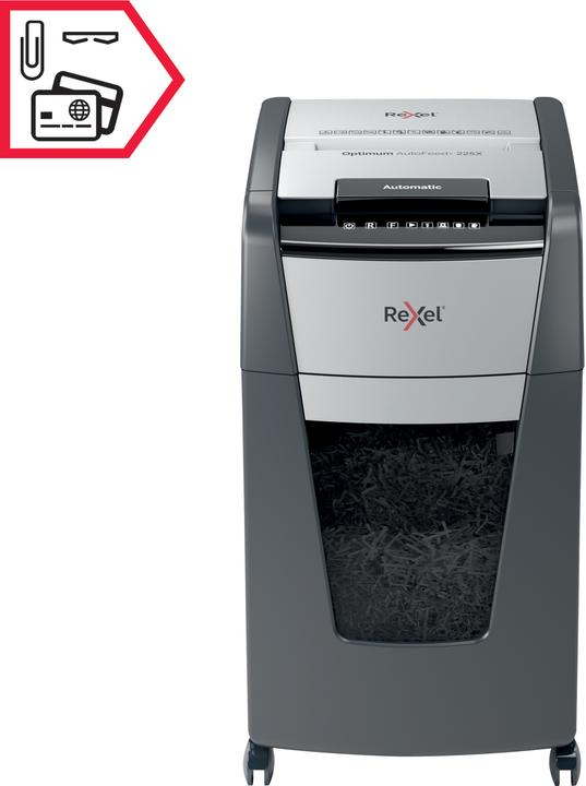 Image du produit Rexel Destructeur coupe croisée Optimum AutoFeed+ 225X 4 x 25 mm 60 l Nombre de feuilles (max.) : 225 Sic (Coupe de particules)