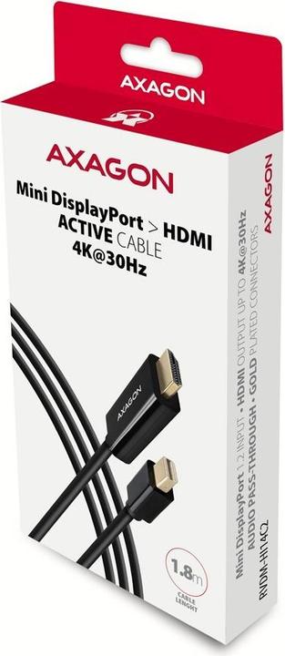 Actual product image Axagon RVDM-HI14C2 Mini DisplayPort to HDMI adapter cable, 4K/30 Hz, 180 cm long (1.80 m)