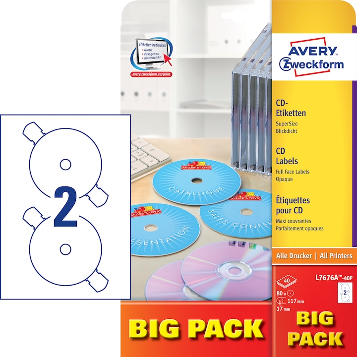 Image du produit Avery Étiquettes CD SuperSize