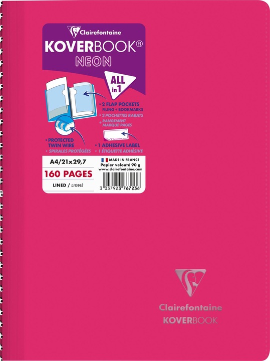 Produktbild Clairefontaine Koverbook Spiralblock (A4, Liniert, Kein Einband)