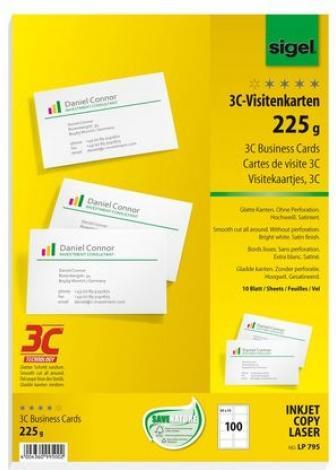 Produktbild Sigel Visitenkarten gestanzt (225 g/m²)