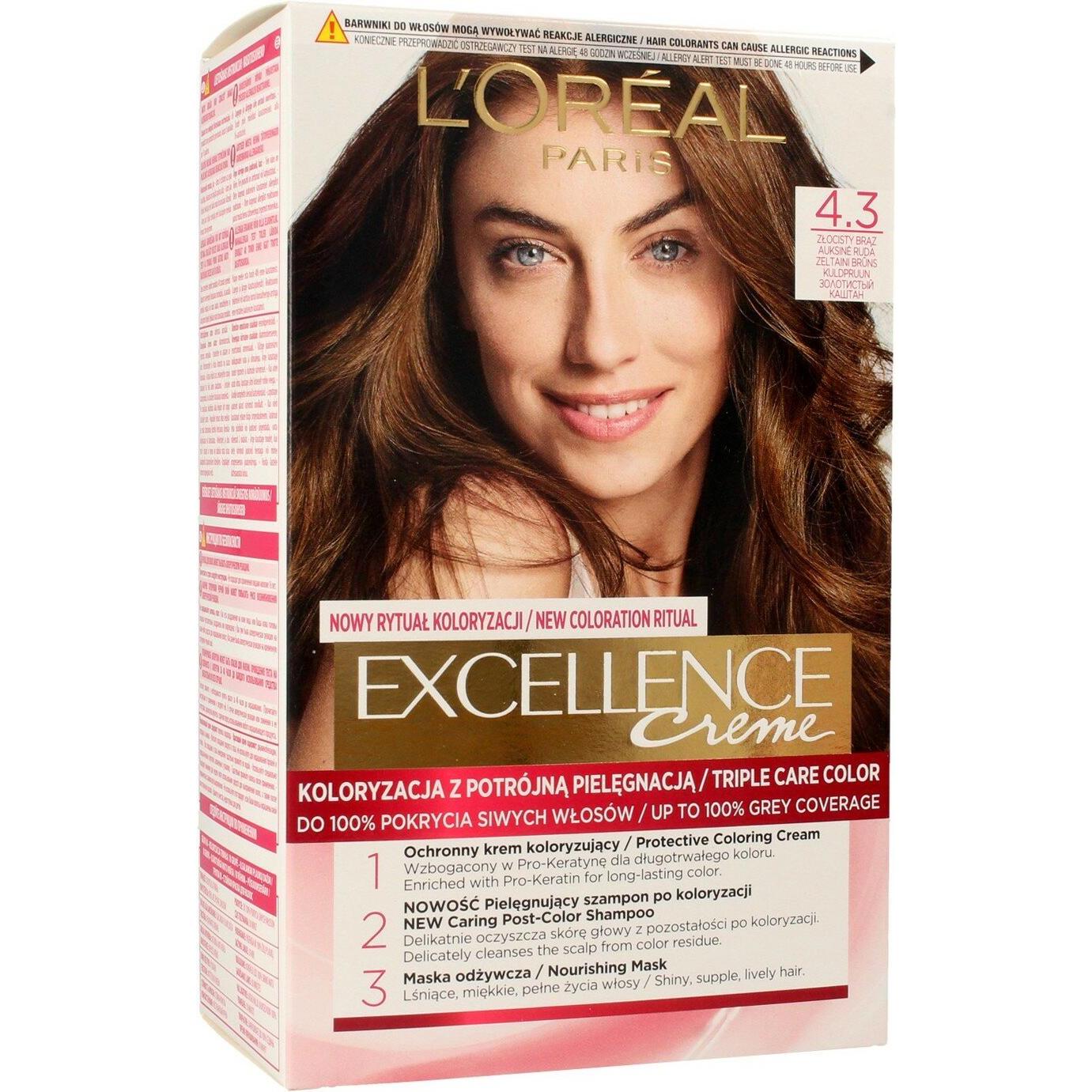 L'Oréal Paris, Haarfarbe, L'Oréal Excellence Creme Hair Dye 4.3 Golden Brown (4.3 Golden Brown)