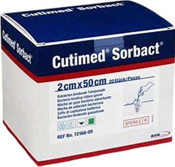 Actual product image BSN Cutimed Sorbact Tamponade 2x50cm bacteria-binding sterile