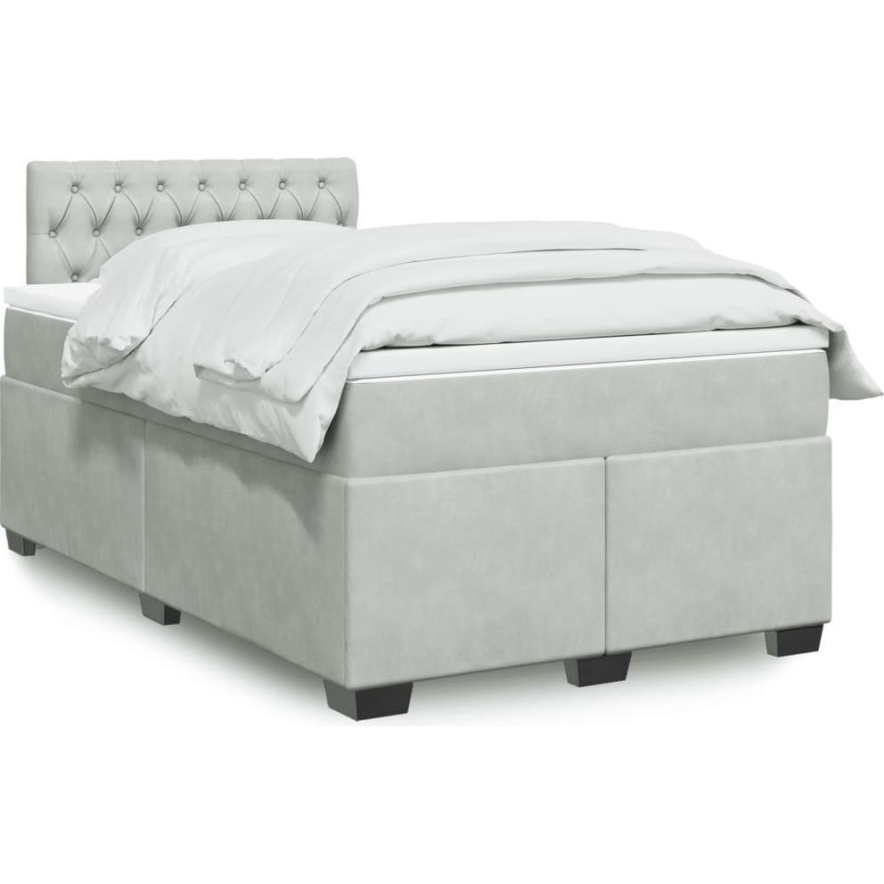 VidaXL, Bett, Bo x springbett mit Matratze 120 x 200 cm Samt (120 x 200 cm)