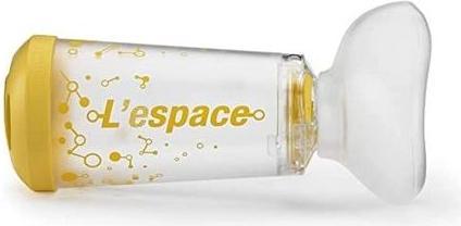 Immagine prodotto Air Liquide Distanziatore pediatrico Espace con maschera gialla (Latte corpo)