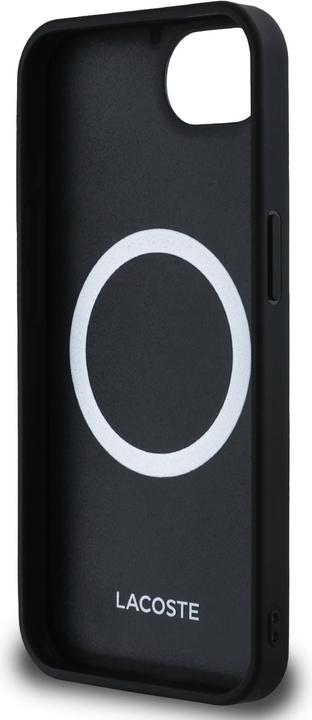 Actual product image Lacoste Case Iconic Petit Pique Woven Logo MagSafe for iPhone 16e black (Apple iPhone 16e)