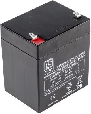 Image du produit RS PRO Batterie au plomb AGM 12V 4Ah (12 V, 4000 mAh)