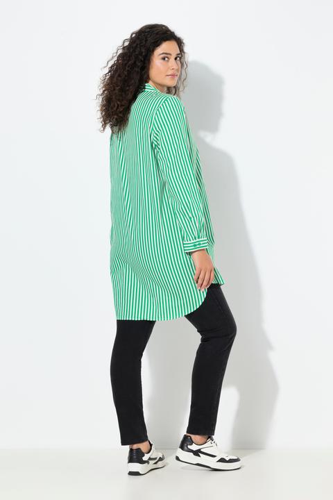 Immagine prodotto Ulla Popken Camicia dal taglio svasato con righe, collo da camicia e maniche lunghe (54)