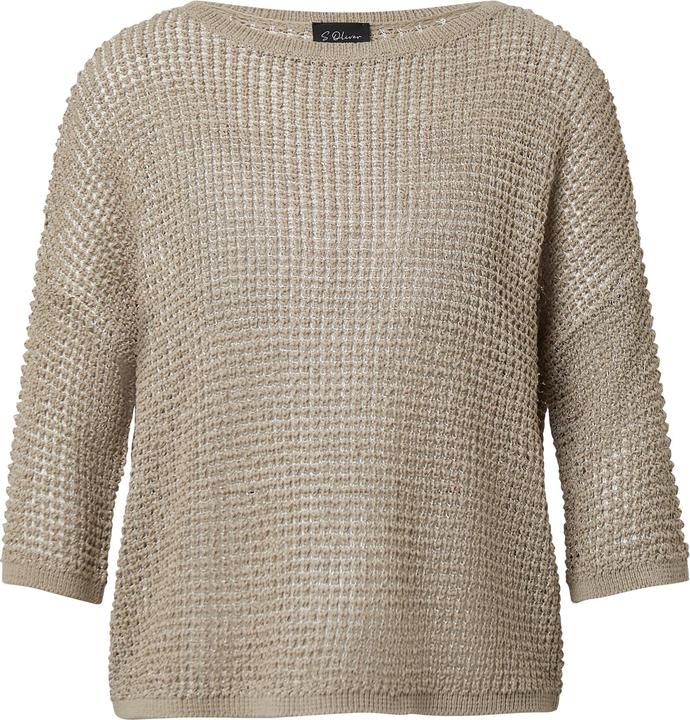 Produktbild S.Oliver Strickpullover Lockerer Strickpullover in Bicolor-Optik mit U-Boot-Ausschnitt (M)