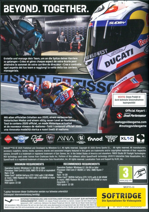 Actual product image Milestone MotoGP20 (PC, Multilingual)