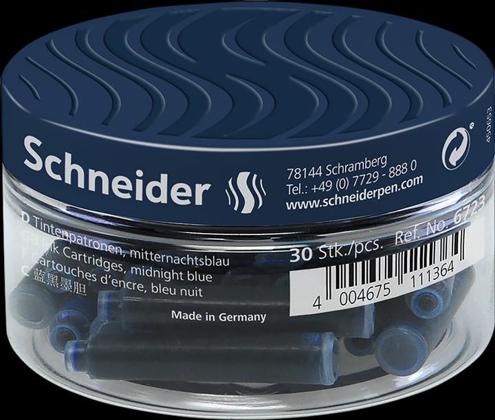 Actual product image Schneider Ink cartridge standard midnight blue round tin PU=30 pieces (Refill)