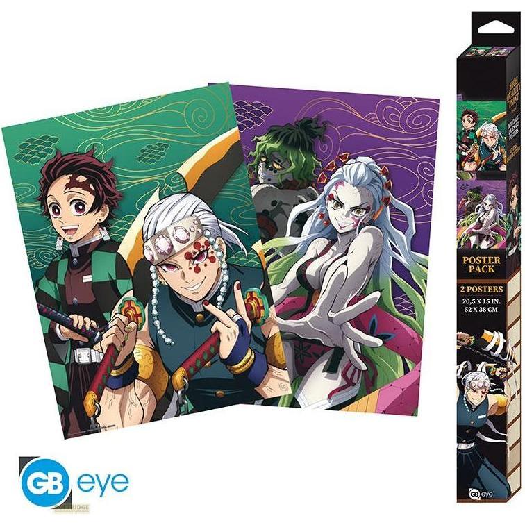 ABYstyle, Quadri, DEMON SLAYER - Set 2 poster Chibi - Distretto dell'intrattenimento 52x38 x4 (38 x 52 cm)